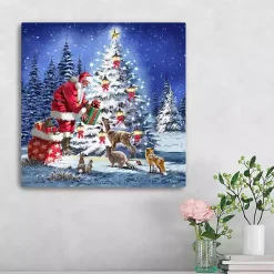Christmas Art & Wall Decor>Kirklands Home Santa Giving Gifts Canvas Art Print