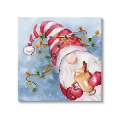 Christmas Art & Wall Decor>Kirklands Home Santa Gnome with Lights Canvas Art Print