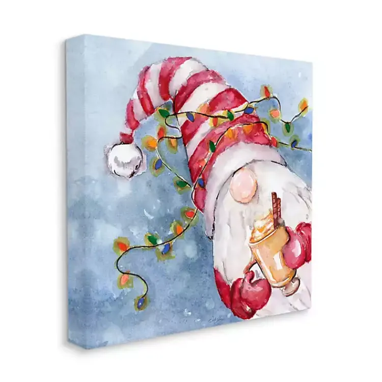 Christmas Art & Wall Decor>Kirklands Home Santa Gnome with Lights Canvas Art Print