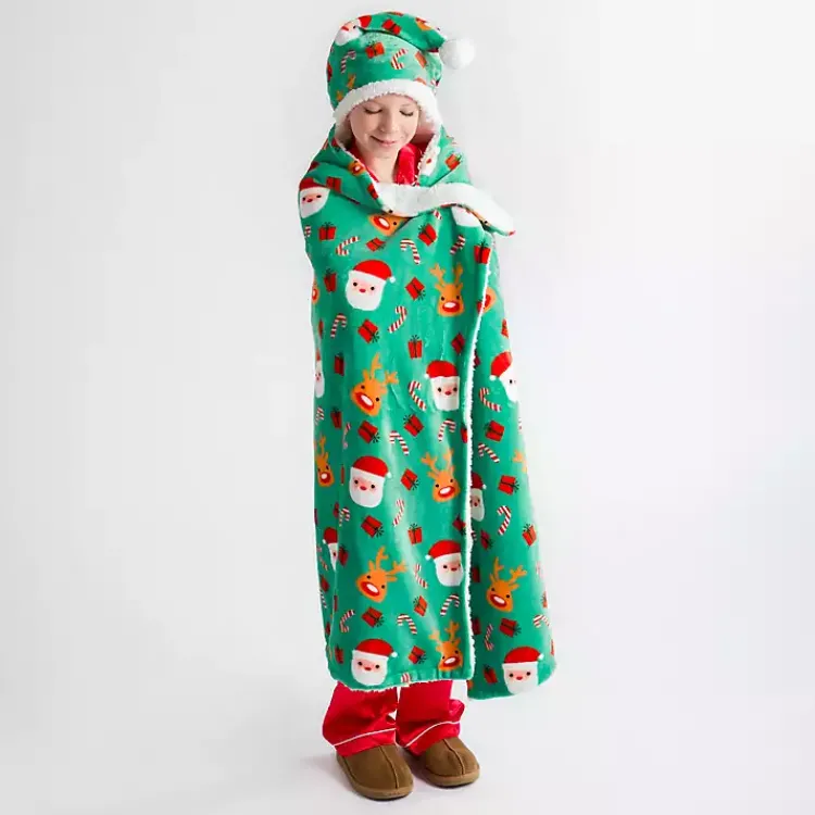 Blankets & Throws>Kirklands Home Santa Kids Hooded Throw