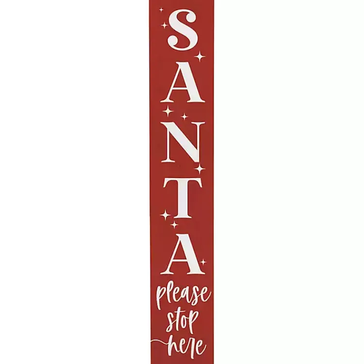 Outdoor Christmas Decorations>Kirklands Home Santa Please Stop Here Porch Board