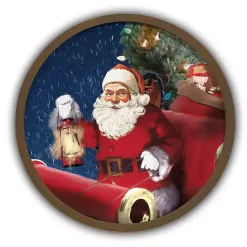 Christmas Art & Wall Decor>Kirklands Home Santa Sleigh Brown Framed Art Print