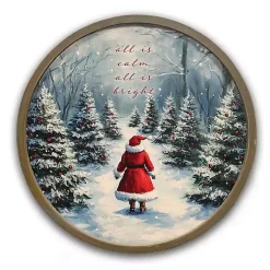 Christmas Art & Wall Decor>Kirklands Home Santa Snowy Forest Framed Art Print