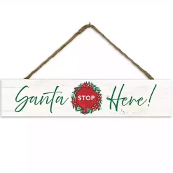 Christmas Art & Wall Decor>Kirklands Home Santa Stop Here Christmas Wall Sign