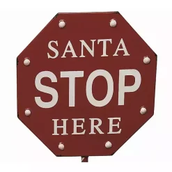 Outdoor Christmas Decorations>Kirklands Home Santa Stop Here Metal Outdoor Sign