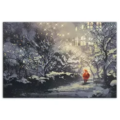 Christmas Art & Wall Decor>Kirklands Home Santa Walking in the Snow Canvas Art Print