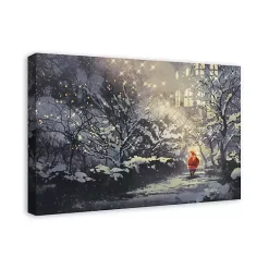 Christmas Art & Wall Decor>Kirklands Home Santa Walking in the Snow Canvas Art Print
