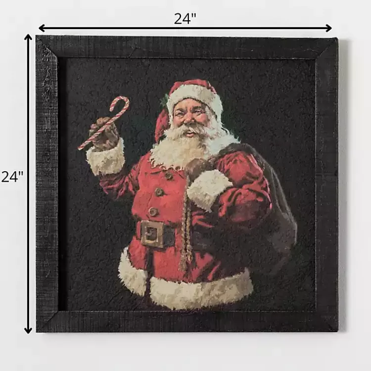 Christmas Art & Wall Decor>Kirklands Home Santa with Candy Cane Framed Art Print