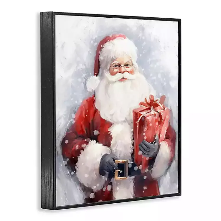 Christmas Art & Wall Decor>Kirklands Home Santa with Red Gift Framed Art Print