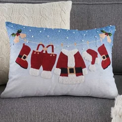 Christmas Pillows>Kirklands Home Santa's Clothesline Lumbar Pillow