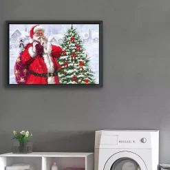 Christmas Art & Wall Decor>Kirklands Home Santa's Sack of Gifts Framed Canvas Art Print