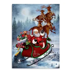 Christmas Art & Wall Decor>Kirklands Home Santa's Take Off Canvas Art Print