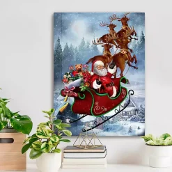 Christmas Art & Wall Decor>Kirklands Home Santa's Take Off Canvas Art Print