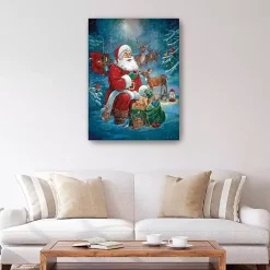 Christmas Art & Wall Decor>Kirklands Home Santa's Woodland Friends Canvas Art Print