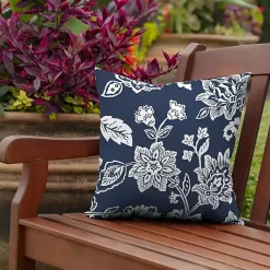 Kirklands Home Sapphire Ashland Jacobean Outdoor Pillow New
