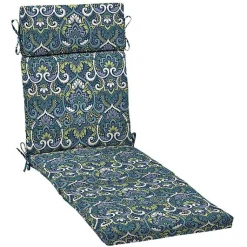 Kirklands Home Sapphire Damask Outdoor Chaise Cushion