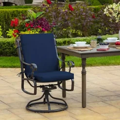 Kirklands Home Sapphire Leala Luxe Outdoor Dining Chair Cushion Blue Discount