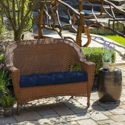 Kirklands Home Sapphire Leala Texture Wicker Settee Cushion Blue Online