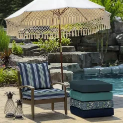 Kirklands Home Sapphire Stripe 2-pc. Outdoor Deep Seat Cushion Blue Clearance