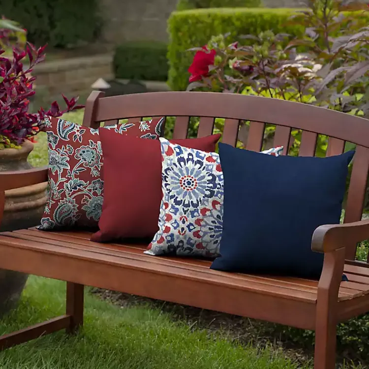 Kirklands Home Sapphire Texture Outdoor Pillows, Set of 2 Blue Clearance