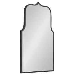 Kirklands Home Satin Arched Scallop Wall Mirror Black Outlet