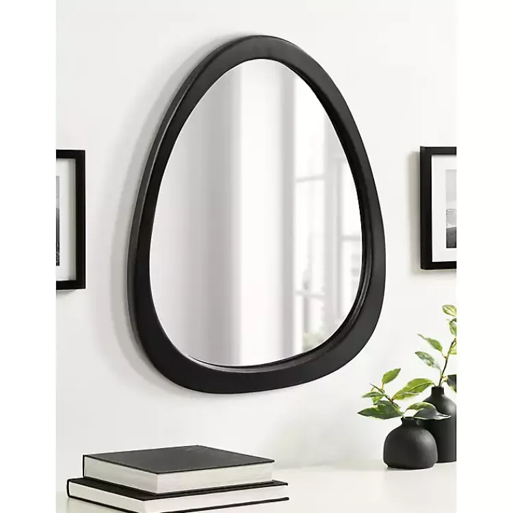 Kirklands Home Satin Black Asymmetrical Wall Mirror Discount