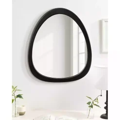 Kirklands Home Satin Black Asymmetrical Wall Mirror Discount