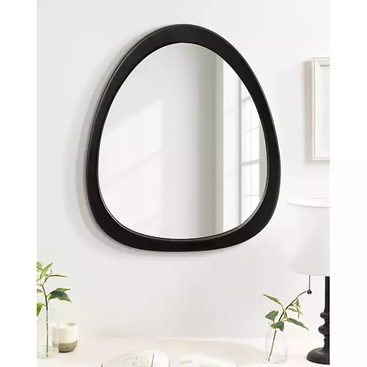 Kirklands Home Satin Black Asymmetrical Wall Mirror Discount