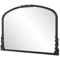 Kirklands Home Satin Baroque Arched Wall Mirror Black Outlet