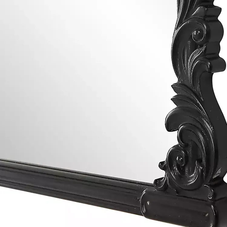 Kirklands Home Satin Baroque Arched Wall Mirror Black Outlet