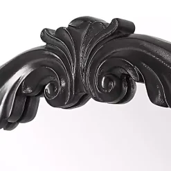 Kirklands Home Satin Black Ornate Round Wall Mirror New