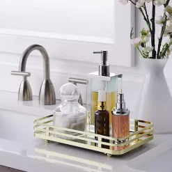 Kirklands Home Satin Mirrored Vanity Tray Gold Best