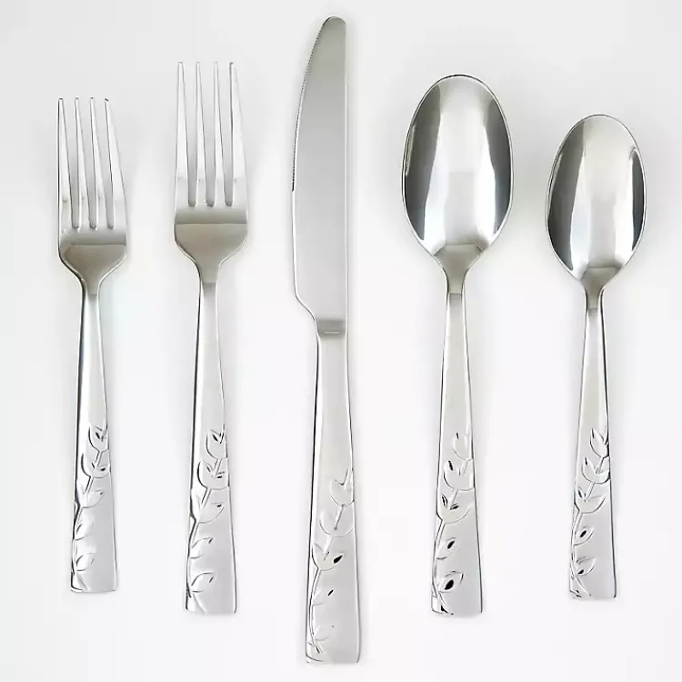 Kirklands Home Satin Sand Blossom 20-pc. Flatware Set Silver Sale