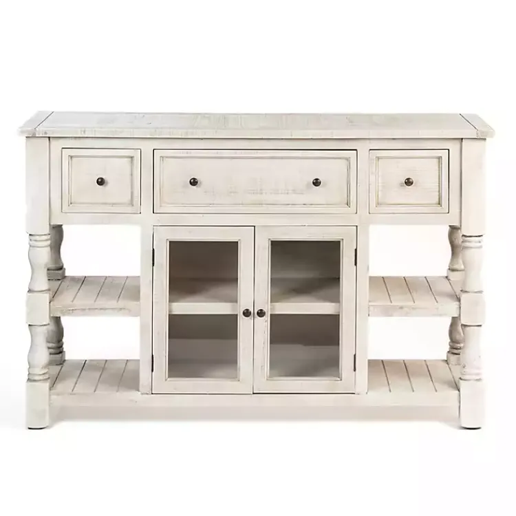 Kirklands Home Savannah Cream Distressed Cabinet Ivory Best