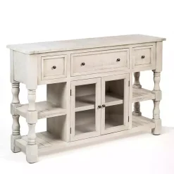 Kirklands Home Savannah Cream Distressed Cabinet Ivory Best