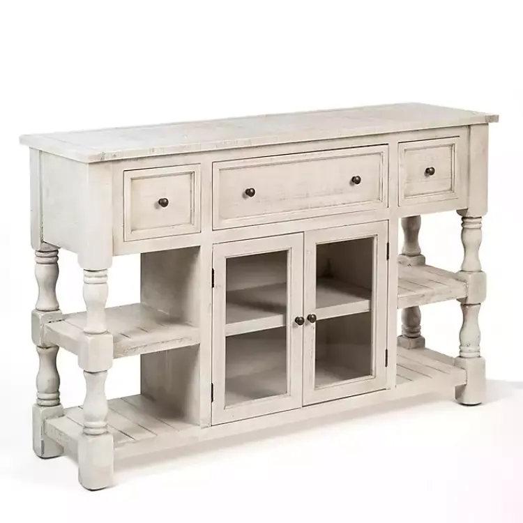 Kirklands Home Savannah Cream Distressed Cabinet Ivory Best