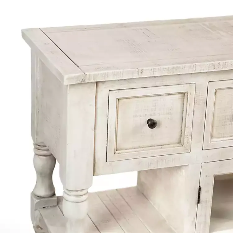 Kirklands Home Savannah Cream Distressed Cabinet Ivory Best