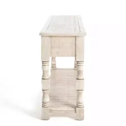 Kirklands Home Savannah Cream Distressed Console Table Ivory Best