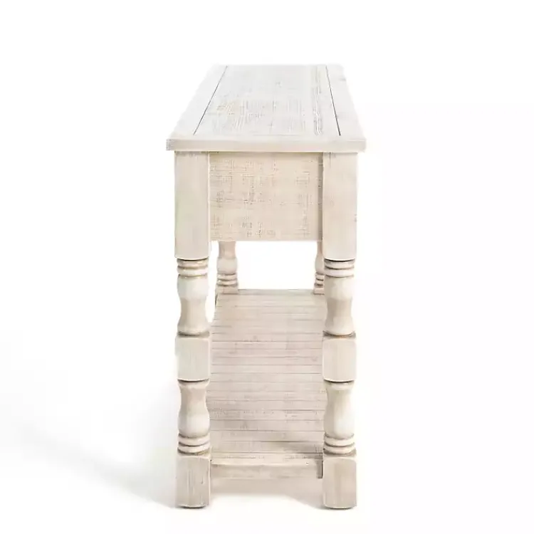 Kirklands Home Savannah Cream Distressed Console Table Ivory Best