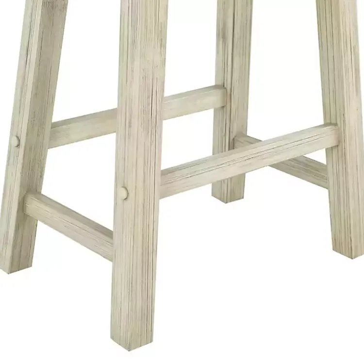 Kirklands Home Sawgrass Wooden Saddle Seat Counter Stool White Online