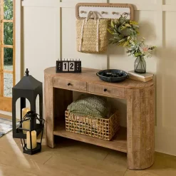 Kirklands Home Sawmark 2-Drawer Console Table Brown Hot