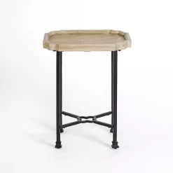 Kirklands Home Scalloped Wood and Metal Accent Table Sale