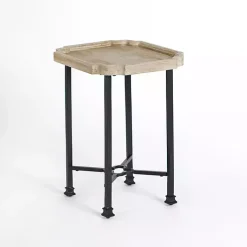 Kirklands Home Scalloped Wood and Metal Accent Table Sale