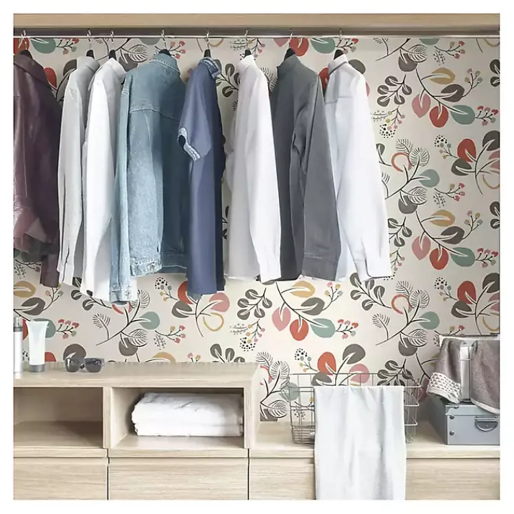 Kirklands Home Scandinavian Botanical Peel & Stick Wallpaper New