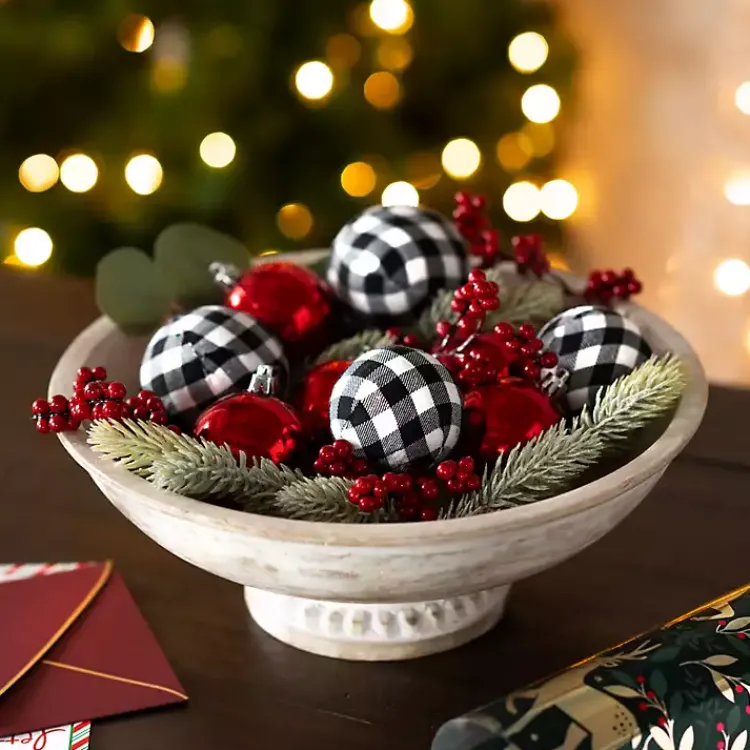 Bowl Filler>Kirklands Home Scarlett Checked Berry Decorative Christmas Filler