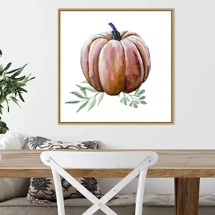 Fall>Kirklands Home Scenic Pumpkin Watercolor Framed Wall Art