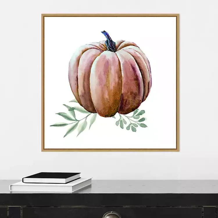 Fall>Kirklands Home Scenic Pumpkin Watercolor Framed Wall Art