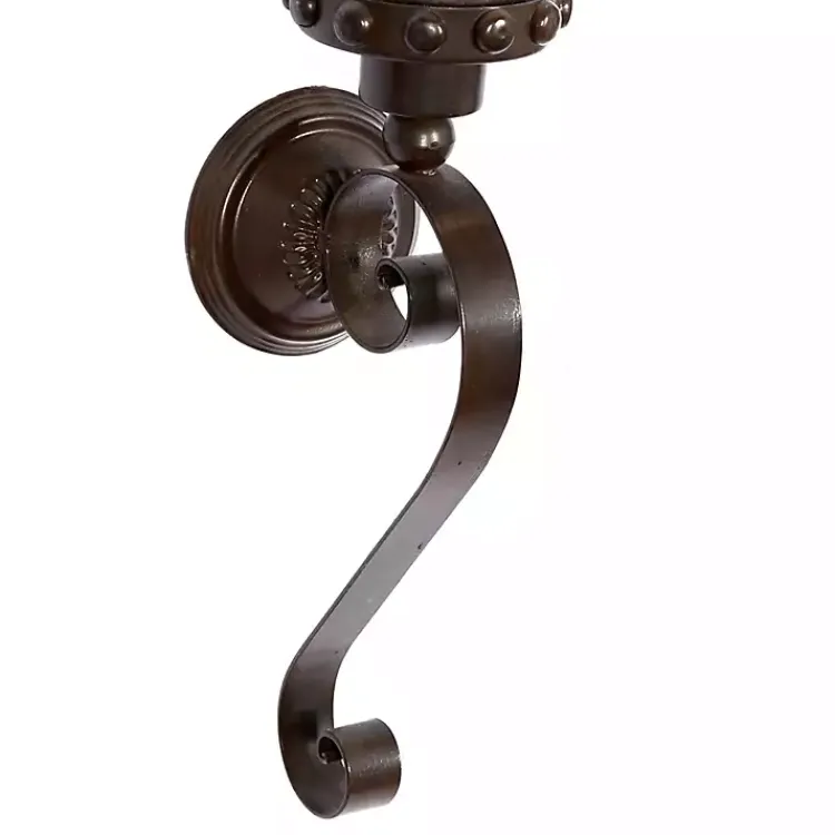 Sconces>Kirklands Home Scrolled Wrought Iron and Glass Hurricane Sconce