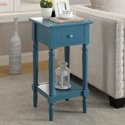 Kirklands Home Sea French Country Square Accent Table Blue Sale