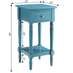 Kirklands Home Sea French Country Square Accent Table Blue Sale